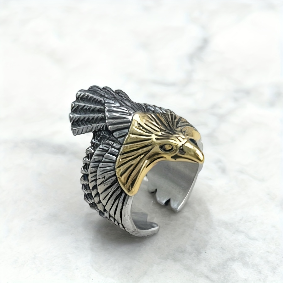 Punk Style 316 Stainless Steel Eagle Totem Ring